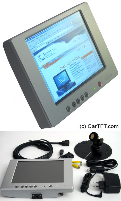 800TSV -- TFT 8" -- VGA and PAL/NTSC -- with Touchscreen <b>USB</b> and integ. Speakers [silver]