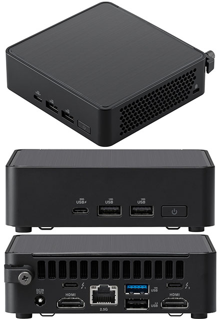 ASUS NUC14RVKi3 (Intel Core 3 100U, 2C+4c/8T, bis zu 4,7GHz, 2x HDMI, 2x Thunderbolt 4)